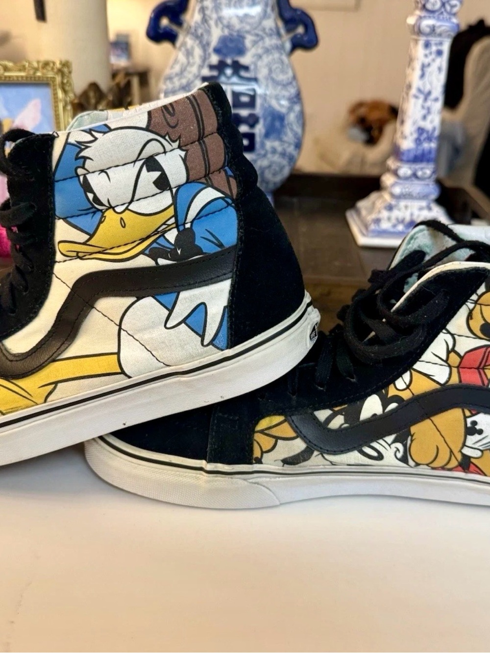 Retired Disney Gang Vans High-Top Sneakers in Mickey, Donald, Pluto, & Goofy - Picture 2 of 13